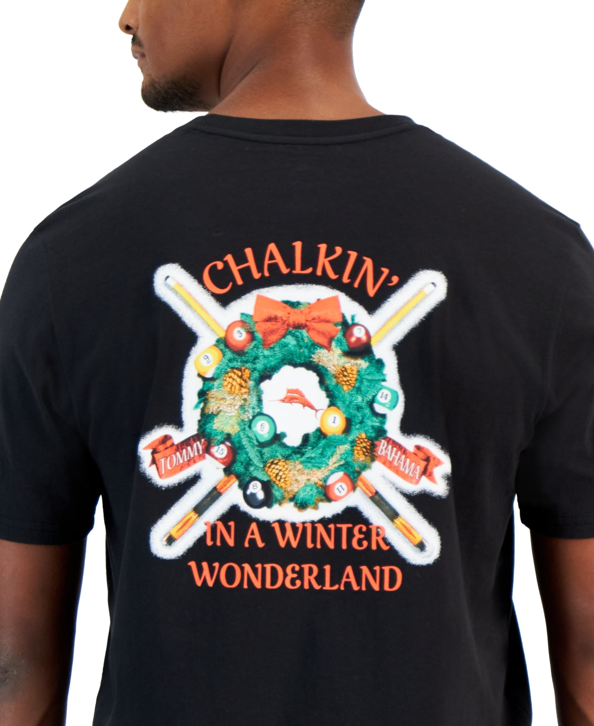 Tommy Bahama Mens Winter Wonderland Short Sleeve T Shirt Black 2X