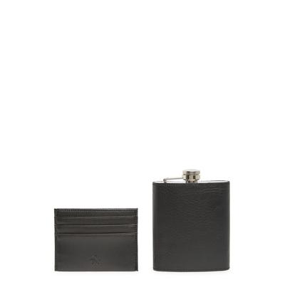 Original Penguin Mens  Leather Wallet Flask One Size Black