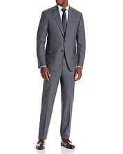 Hart Schaffner Marx Mens Regular fit Wool 2 Piece Suit 48 R Pants 43 Gray Plaid