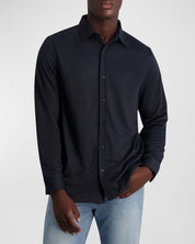KARL LAGERFELD PARIS Mens Slim Fit Brushed Striped Button Down Shirt Blue XL
