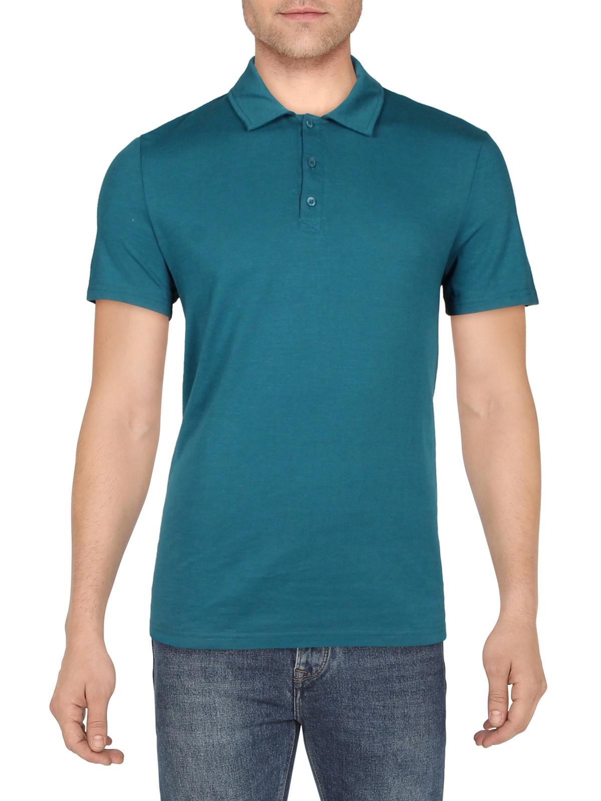 And Now This Mens Slub Collared Polo Shirt Bright blue Xl