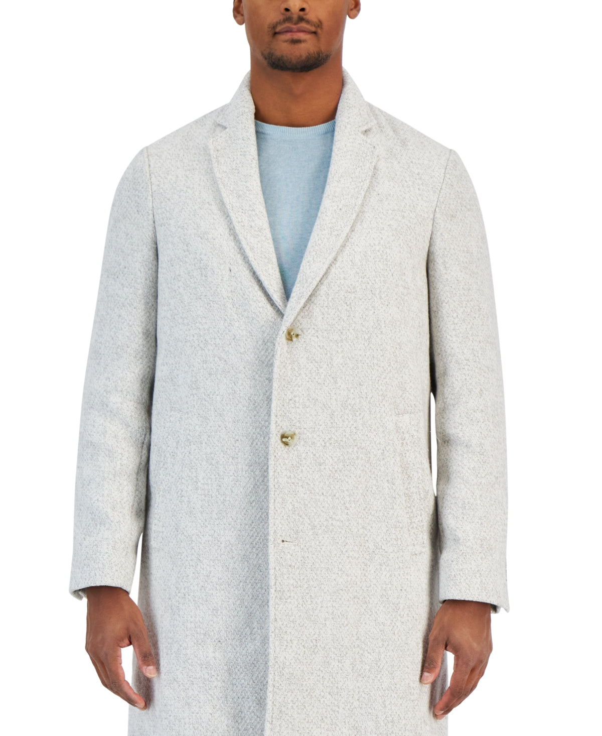 Alfani Men's Bruno Coat Overcoat Jacket Vanilla Ice White Small