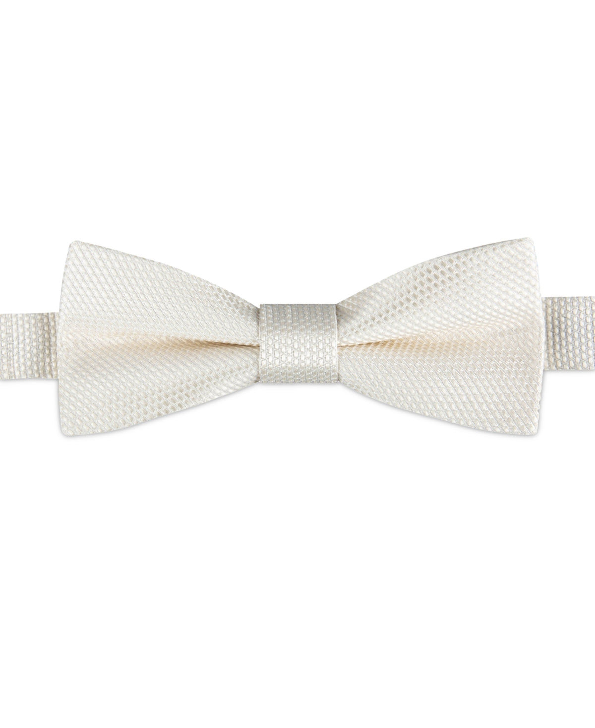 Calvin Klein Mens Textured Ivory White Bow Tie Necktie