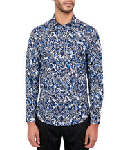 Society of Threads Mens Regular Fit Button Down Shirt  Blue Medium