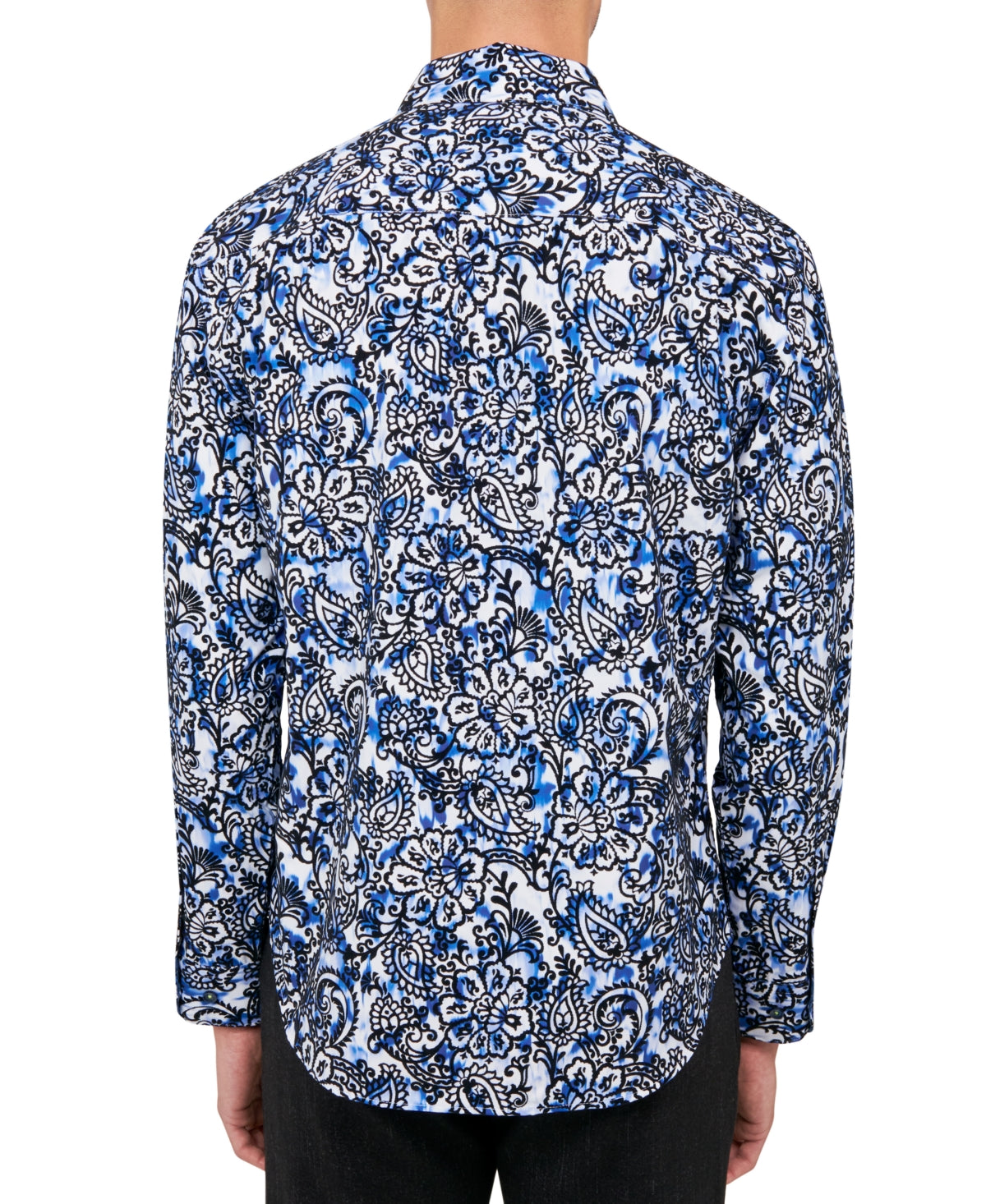 Society of Threads Mens Regular Fit Button Down Shirt  Blue Medium