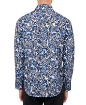 Society of Threads Mens Regular Fit Button Down Shirt  Blue Medium
