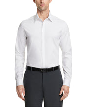 Calvin Klein Mens Slim fit Dress Shirt Large 16.5 in 36-37 White Striped