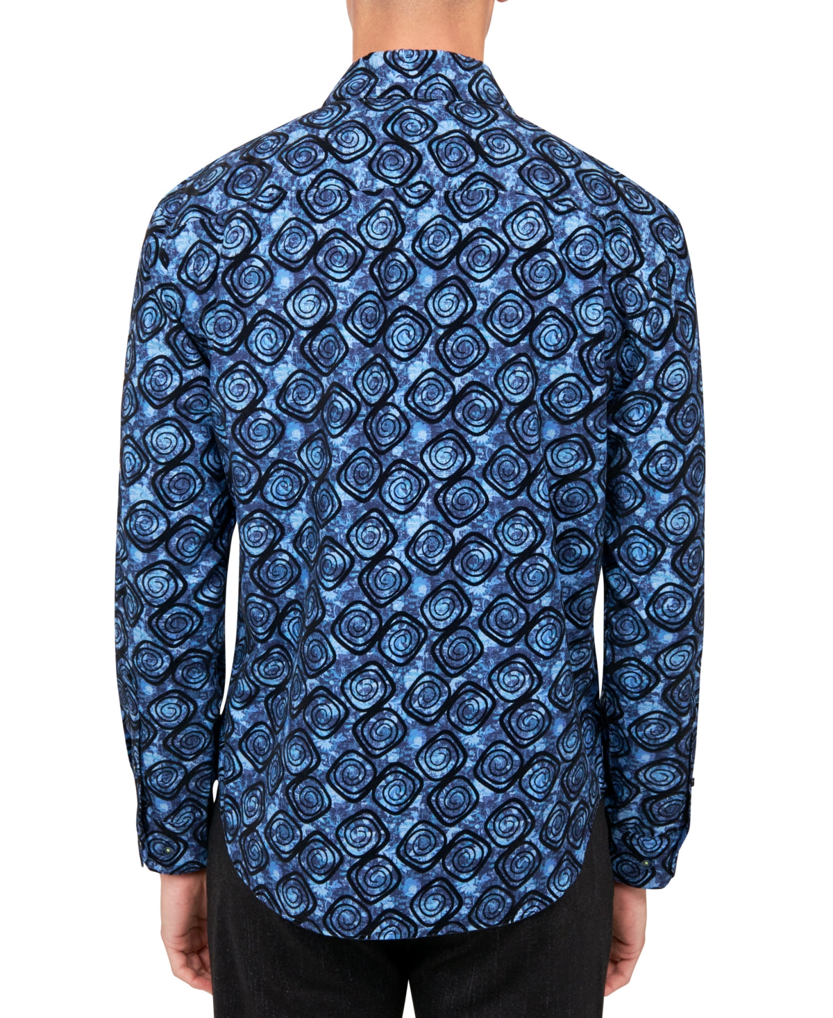 Society of Threads Mens Regular Fit Moisture Wick Button Down Shirt Navy Medium