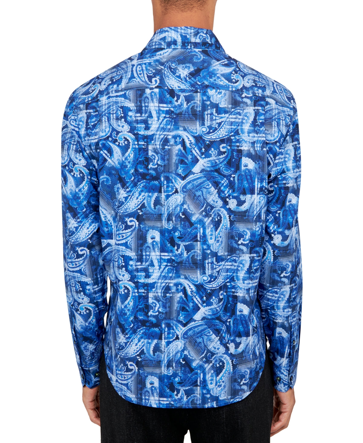 Society of Threads Mens Regular Fit Floral Button Down Shirt Blue Small
