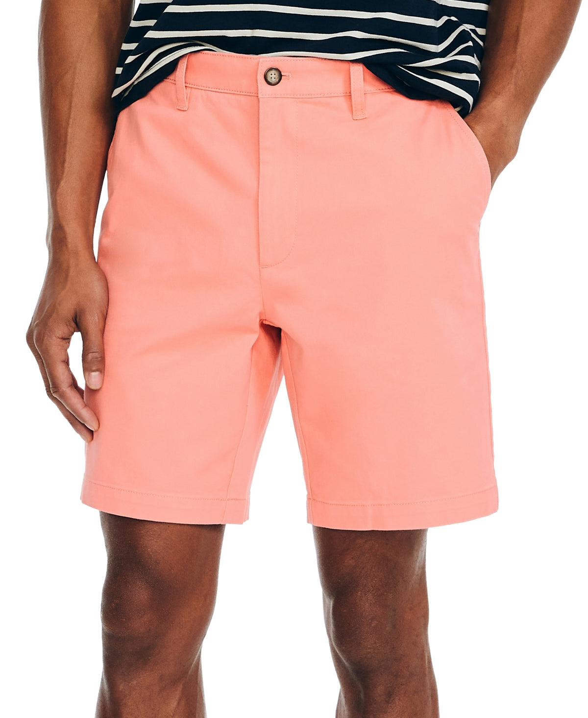 Nautica Mens Classic fit Casual Deck Shorts 30 Pink Solid