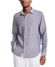 Nautica Men's Classic Fit Long Sleeve Button Down Shirt Blue Medium