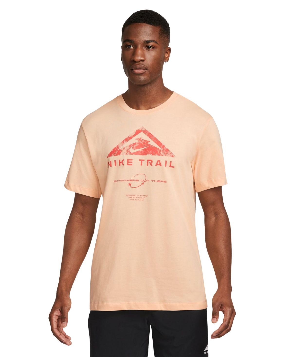 Nike Men's Sportswear Relaxed Fit Trail Graphic T Shirt Orange Peach Medium