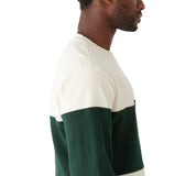 Frank And Oak Men's Relaxed Fit Long Sleeve Rugby Stripe Pine Grove Green Large