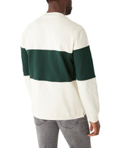 Frank And Oak Men's Relaxed Fit Long Sleeve Stripe Crewneck Sweater Green Large