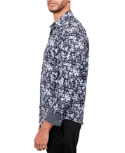 Society of Threads Mens Regular Fit Button Down Shirt Black Medium