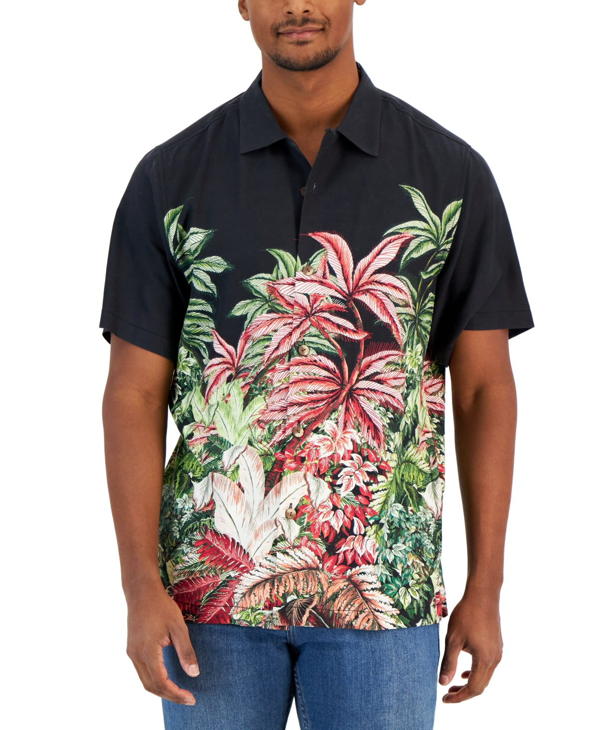 Tommy Bahama Midnight Haven Button-Front Sh Black 3XL