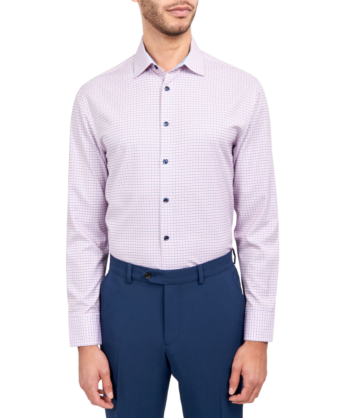 ConStruct Mens Slim Fit Performance Dress Shirt Medium Pink 15 15.5 33 34