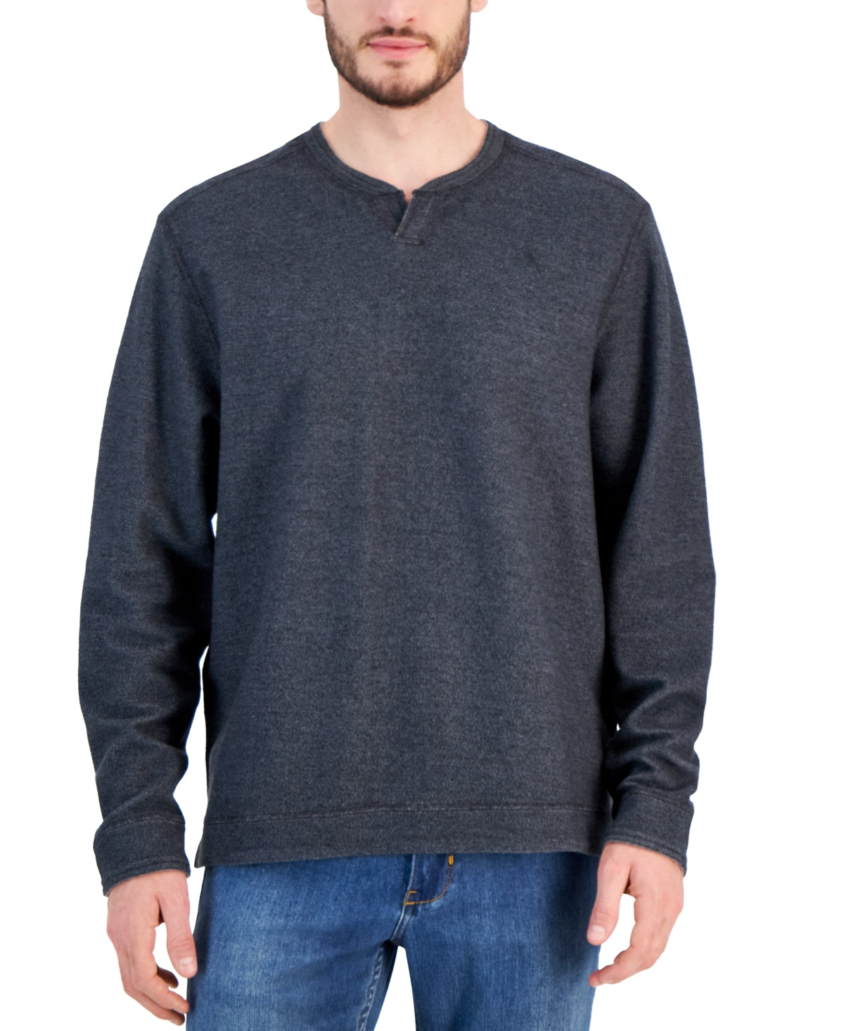Tommy Bahama Men Regular fit Long Sleeve Sweatshirt XL Black Solid Reversible