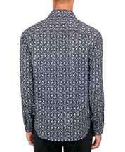 Society of Threads Mens Regular Non Iron Button Down Print Shirt  Black Large
