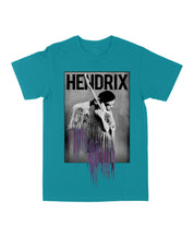 Philcos Mens Hendrix Logo Fringe Short Sleeve T Shirt Blue Small