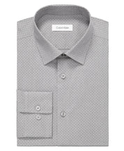 Calvin Klein Mens Slim fit Dress Shirt Medium 15.5 in 32-33 Light Grey Geometric