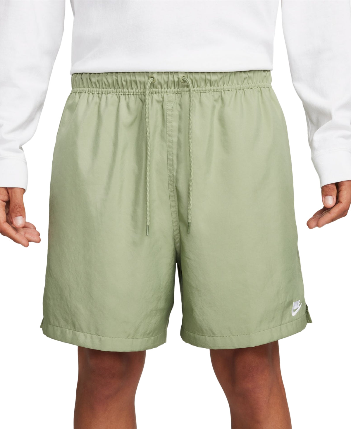Nike Mens Club Flow Shorts Relaxed Fit 6 Oil Green Large
