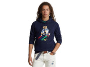 Polo Ralph Lauren Men's Bear Paint Graphic Fleece Hoodie Sweatshirt Small Navy