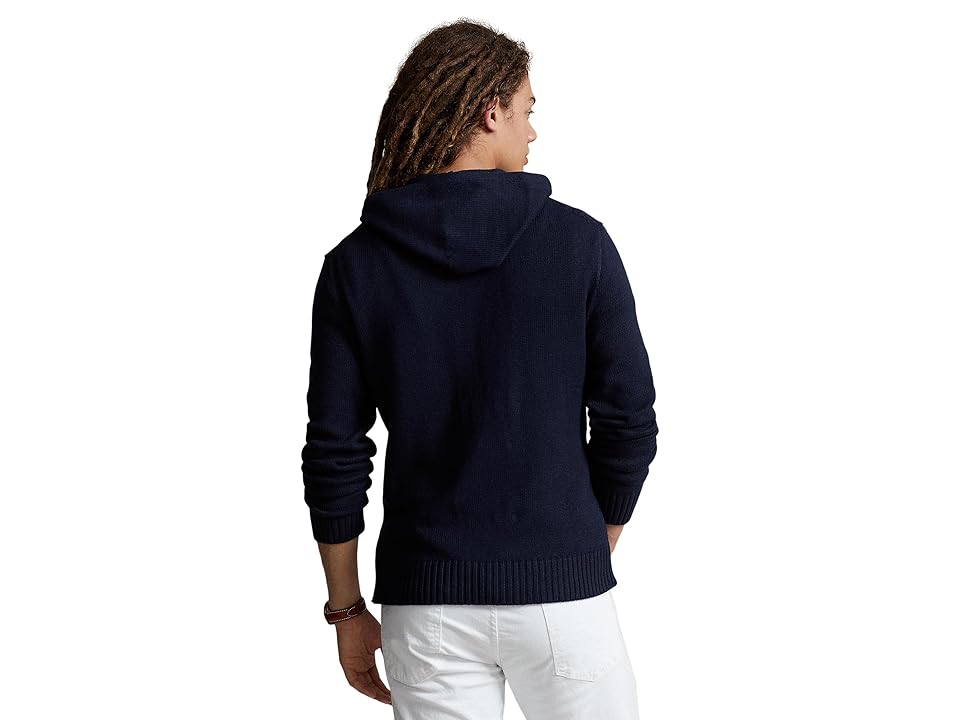 Polo Ralph Lauren Men's Bear Paint Graphic Fleece Sweatshirt Hoodie Blue XL
