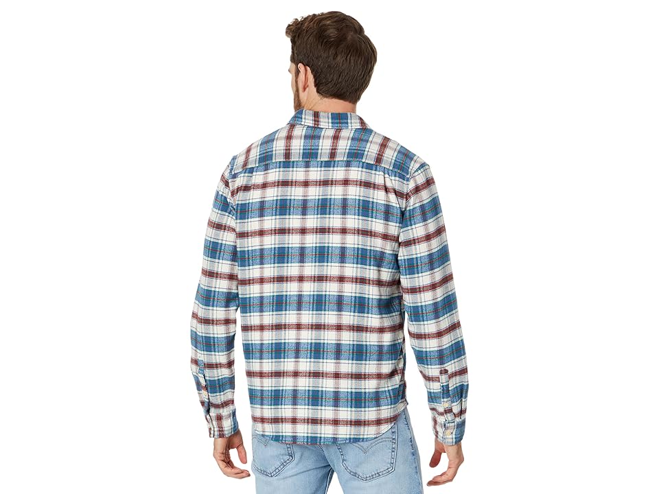 Lucky Brand Mens Plaid Long Sleeve Button Down Shirt Blue Large