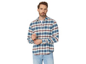 Lucky Brand Mens Plaid Long Sleeve Button Down Shirt Blue Large
