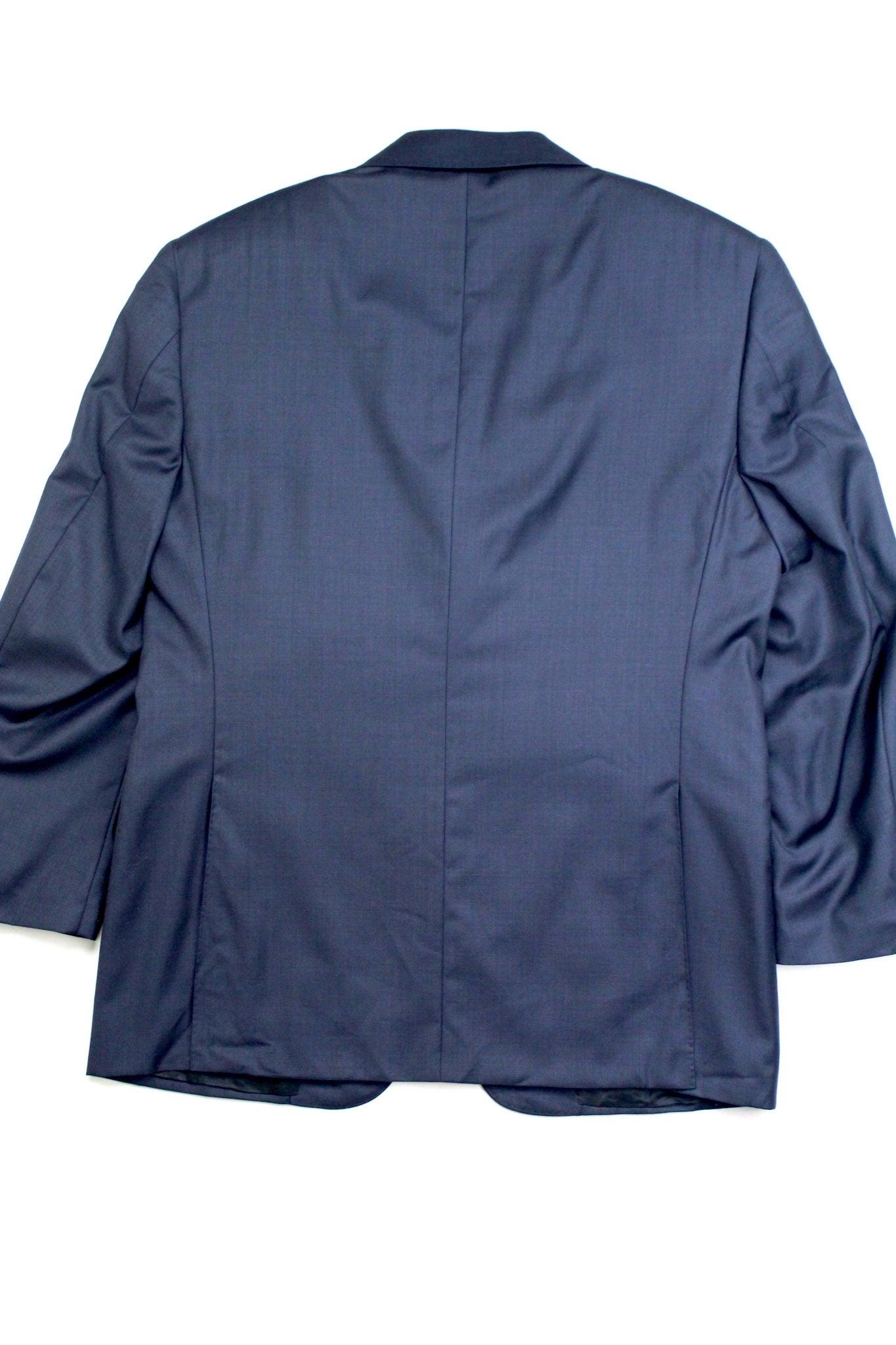 Canali Men's Blue Sharkskin Classic Fit Suit Jacket 48C IT / 38S Wool Italy