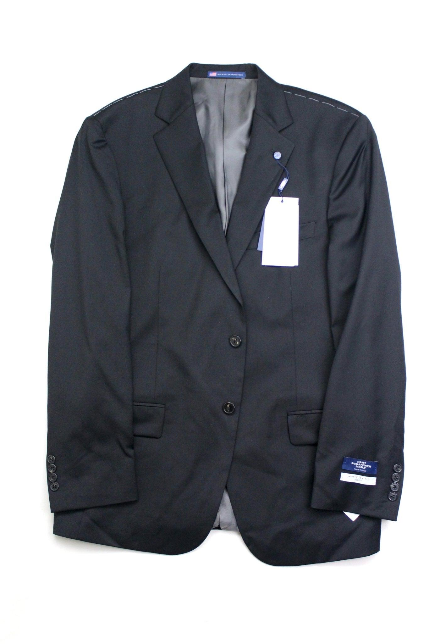 Hart Schaffner Marx Mens Classic fit Wool Suit Jacket Blazer 44 R Black Solid