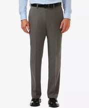 HAGGAR Men's Classic-Fit Expandable Waist Stretch Dress Pants 42 x 32 Grey