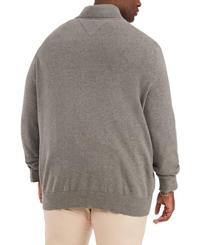 Tommy Hilfiger Mens Quarter Zip Sweater Grey Heather 2XL