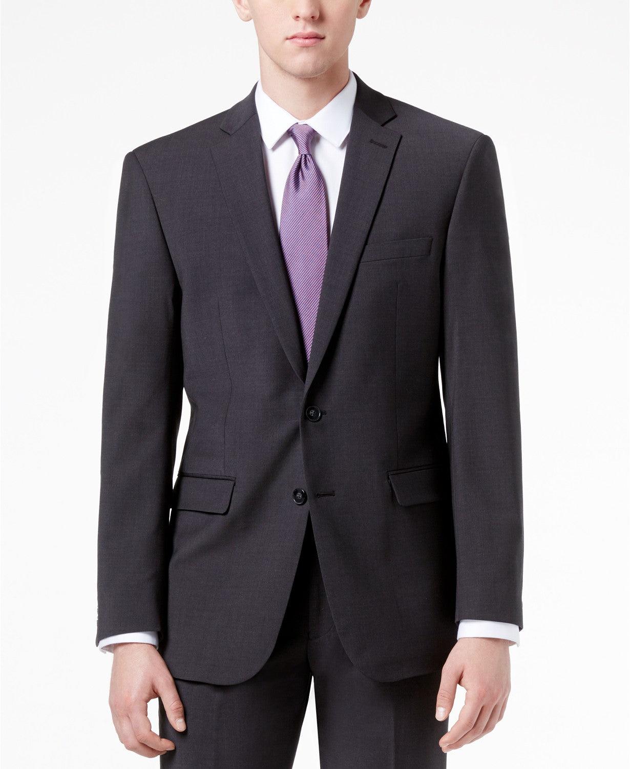 Calvin Klein Mens Slim fit Wool Suit Jacket Blazer 40 L Grey Solid