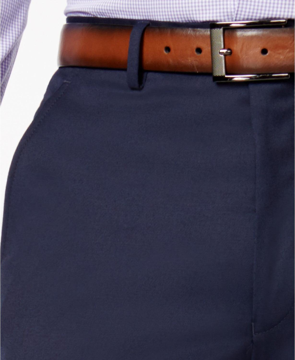 Alfani Mens Slim fit Dress Pants 32 / 32 Navy Blue Solid Stretch