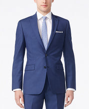 Calvin Klein Mens Slim fit Suit Jacket Blazer 38 R Blue Solid Stretch