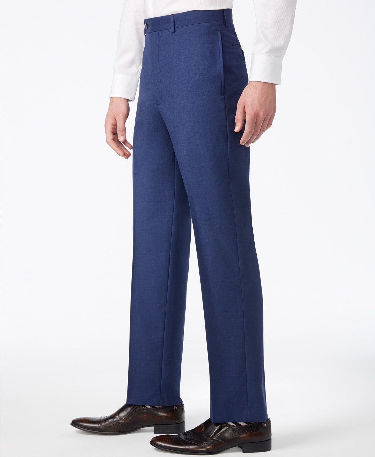 Calvin Klein Mens Slim fit Wool Dress Pants 40 / 30 Blue Solid