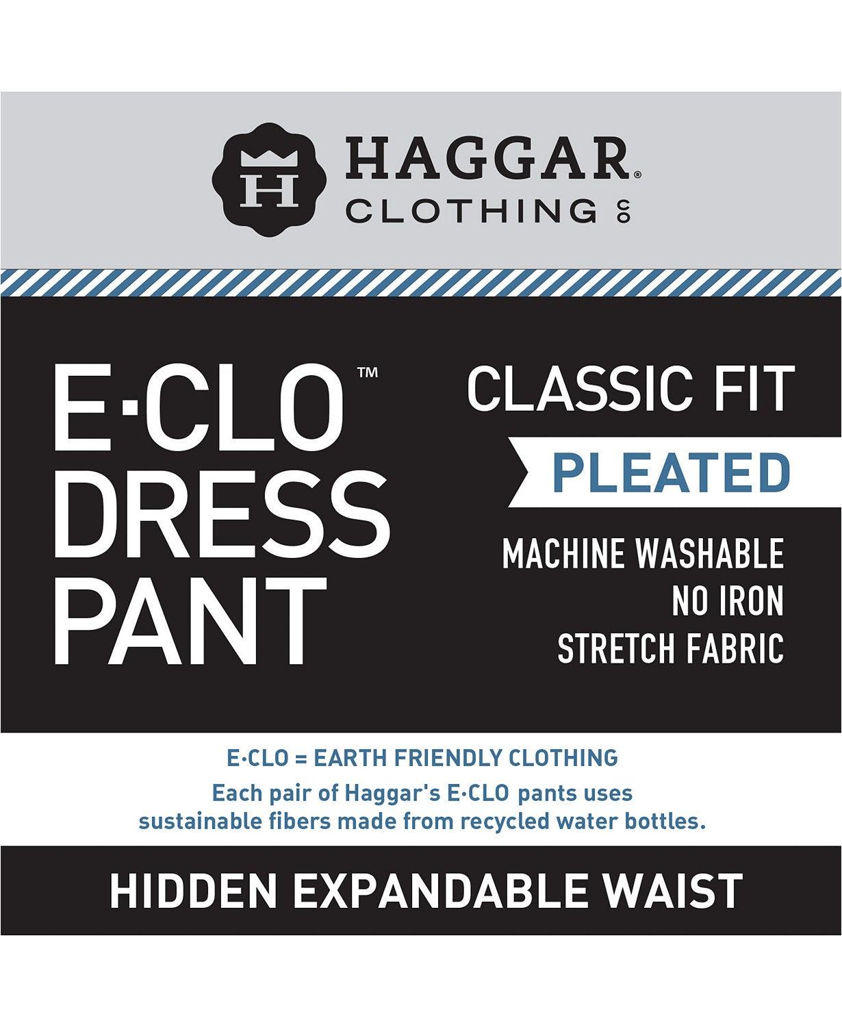 Haggar Men's Eclo Stria Dress Pants Black 40 x 30