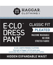 Haggar Mens E-CLO Stria Pleat Front Classic Fit Dress Pants Grey 34 x 29