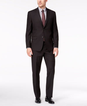 Andrew Marc Mens Slim fit 2 Piece Suit 42 S Pants 35 / 30 Black Solid