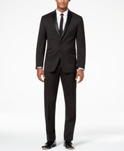 Kenneth Cole Mens Slim fit 2 Piece Tuxedo Suit 42 L / 35 Waist Black Stretch