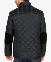 Cole Haan Black Mixed Media Quilted Jacket Size Small