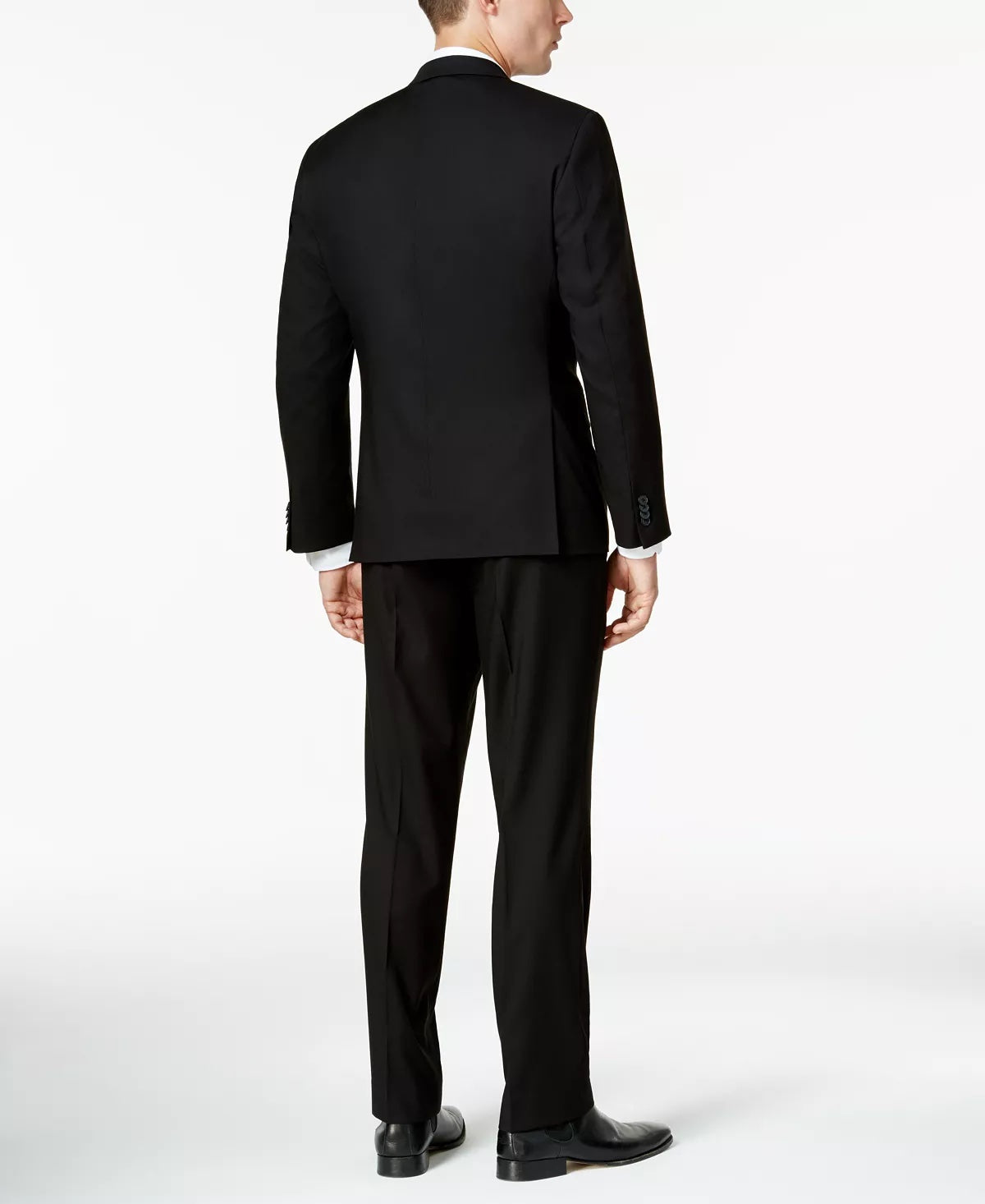 Kenneth Cole Reaction Mens Slim fit 2 Piece Suit 44 R / 37 Waist Black Solid