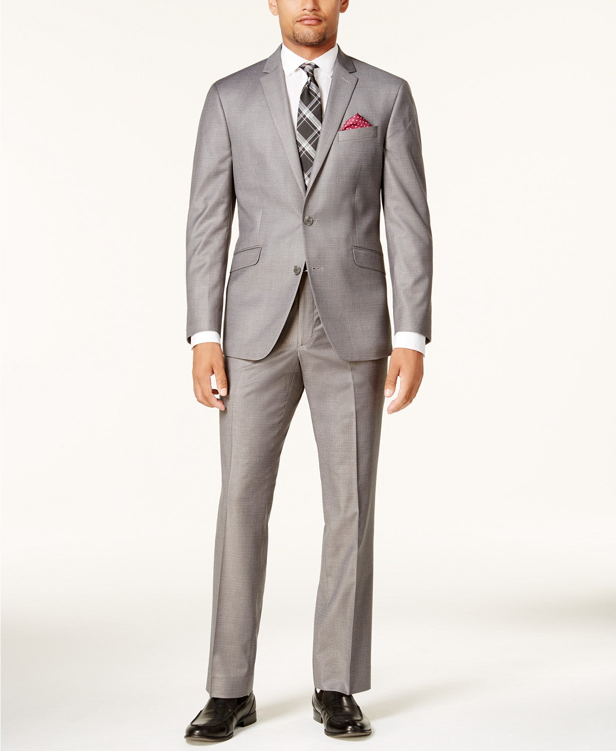 Kenneth Cole Reaction Mens Slim fit 2 Piece Suit 38 R / 31 Waist Grey