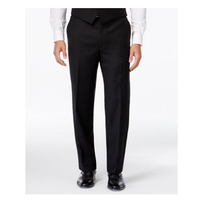 Lauren Ralph Lauren Solid Big and Tall Classic Fit Pants Dress Pants Black 60L