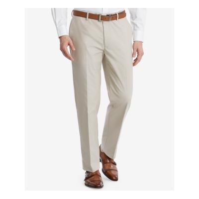 Tommy Hilfiger Mens Modern fit Dress Pants 30 / 30 Beige Solid Stretch
