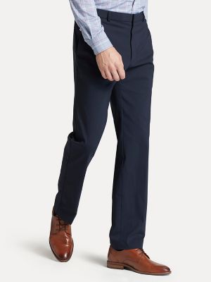 Tommy Hilfiger Mens Modern fit Dress Pants 38 / 30 Navy Blue Solid Stretch
