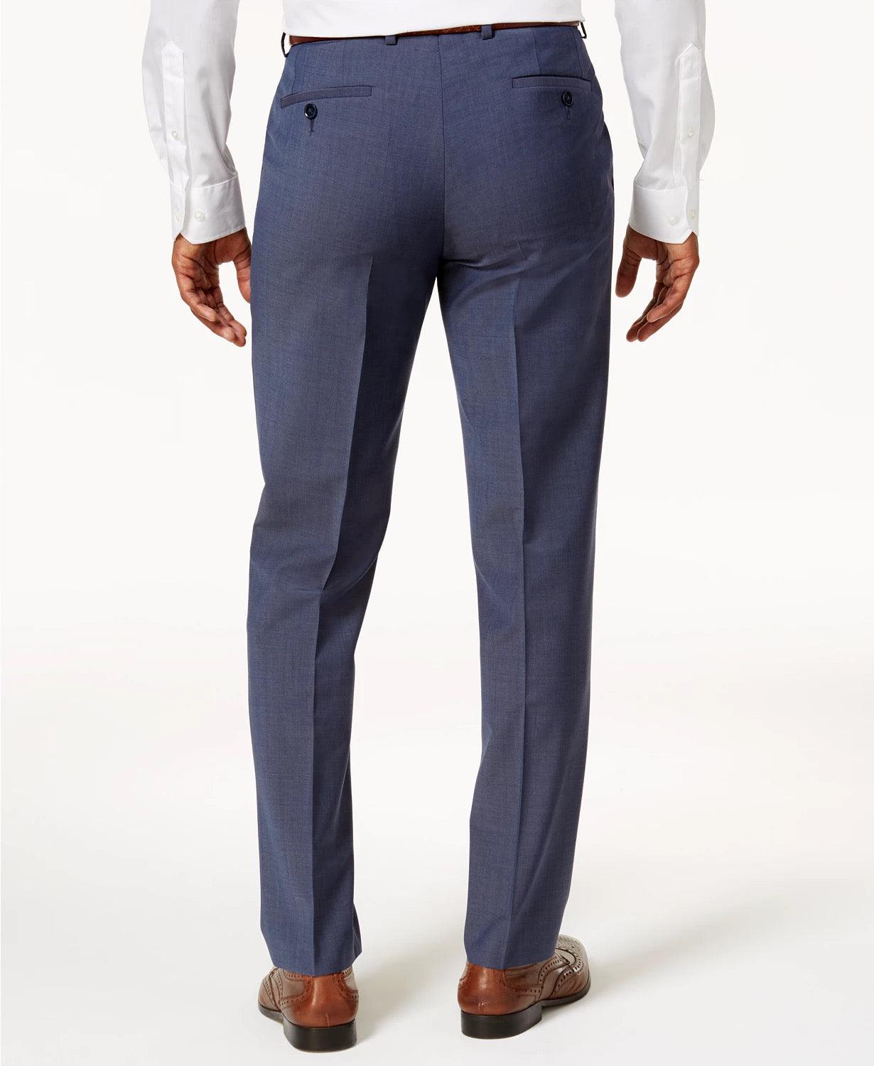 Bar III Men's Slim-Fit Blue Grey Active Stretch Pants 34 x 34