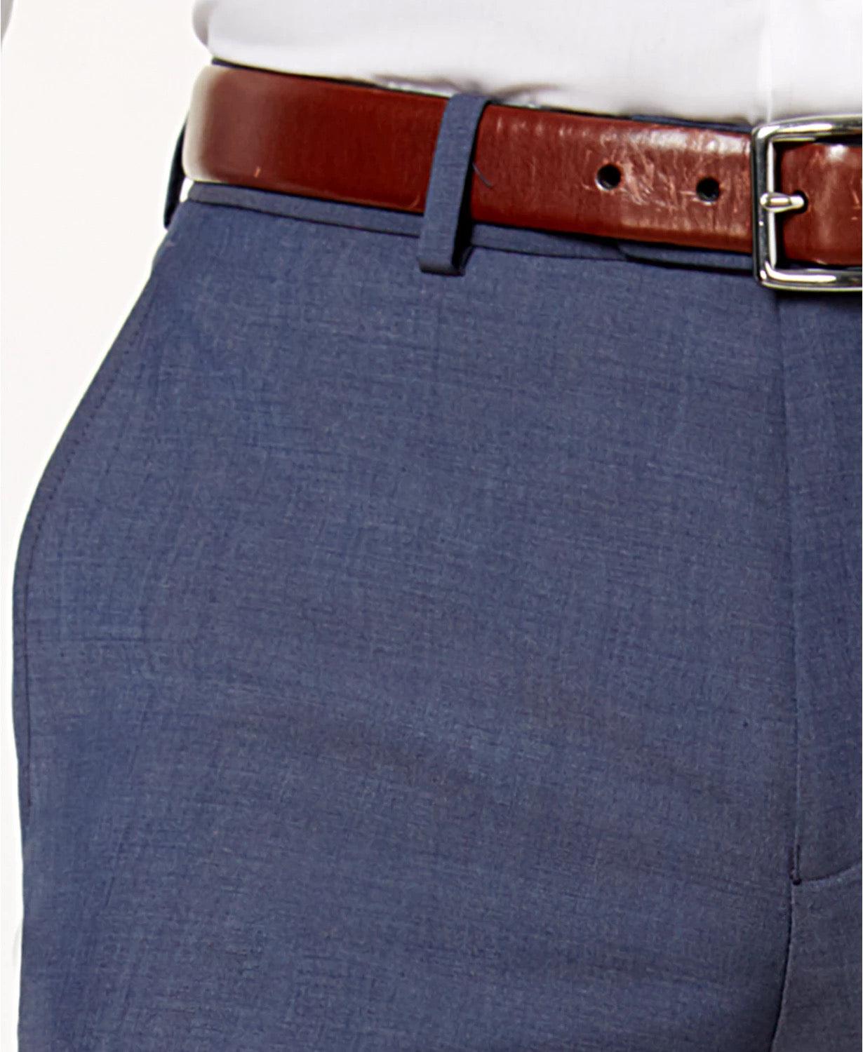 Bar III Men's Slim-Fit Blue Grey Active Stretch Pants 34 x 34